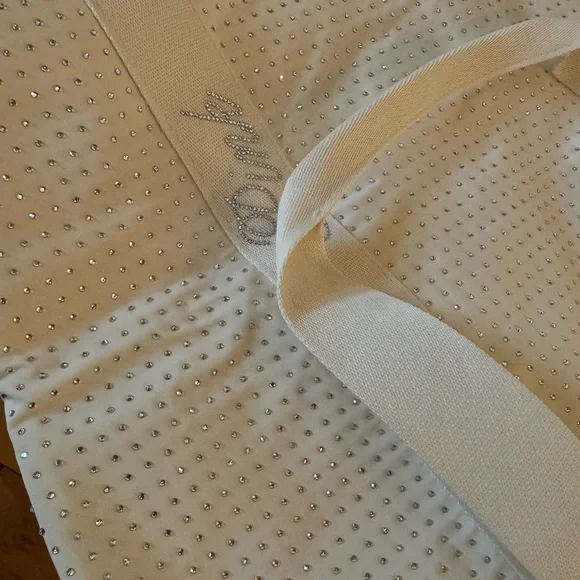 PINK Victoria's Secret Cream sparkle Canvas Tote with Branded Straps - Picture 4 of 11